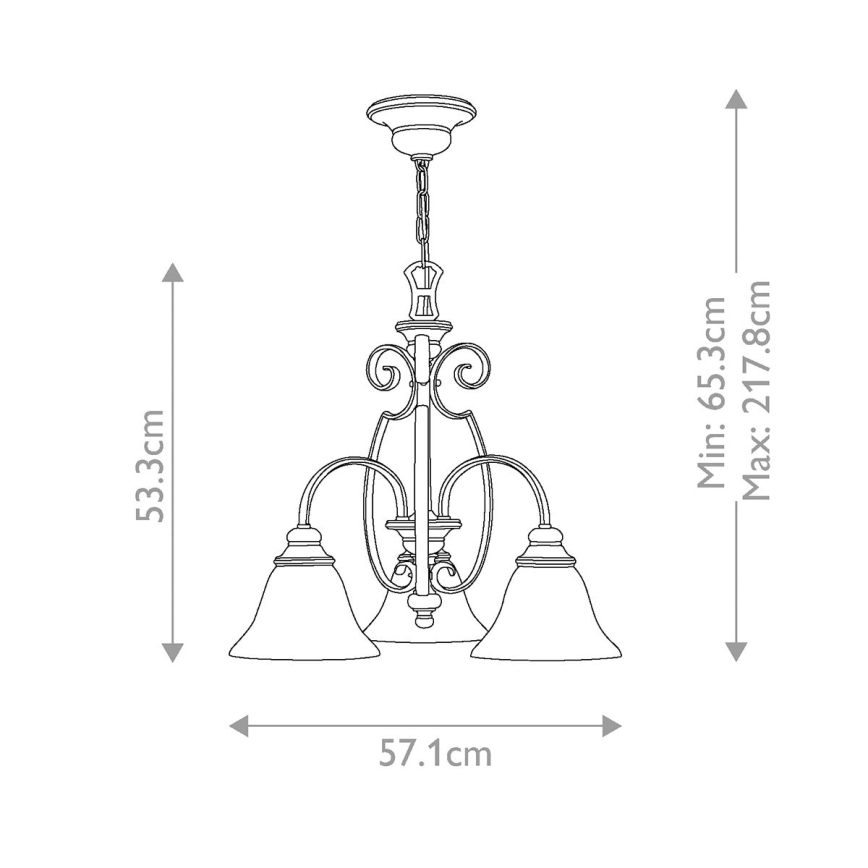 Hinkley - Κρεμαστό φωτιστικό οροφής CELLO 3xE27/60W/230V