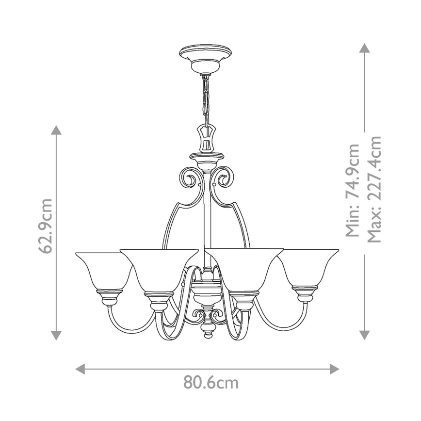 Hinkley - Κρεμαστό φωτιστικό οροφής CELLO 6xE27/60W/230V
