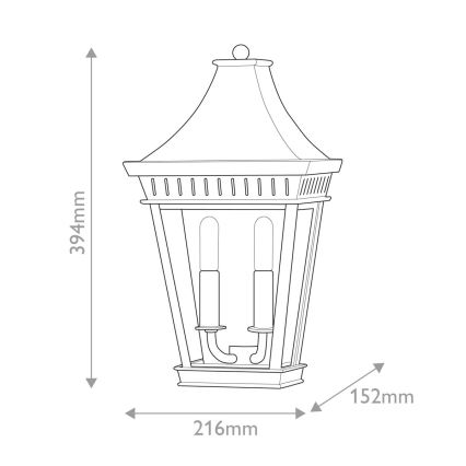 Hinkley - Επιτοίχιο φωτιστικό εξωτερικού χώρου CHAPEL HILL 2xE14/40W/230V IP44 μαύρο