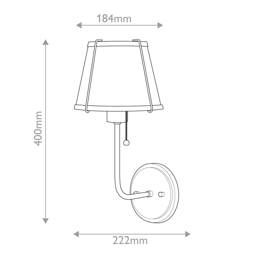 Hinkley - Λάμπα τοίχου CLARKE 1xE27/40W/230V ορείχαλκος/μαύρο