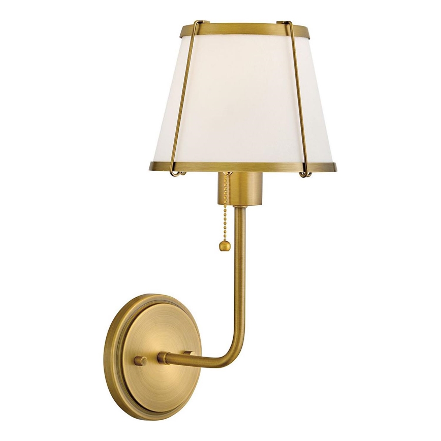 Hinkley - Λάμπα τοίχου CLARKE 1xE27/40W/230V ορείχαλκος/λευκό