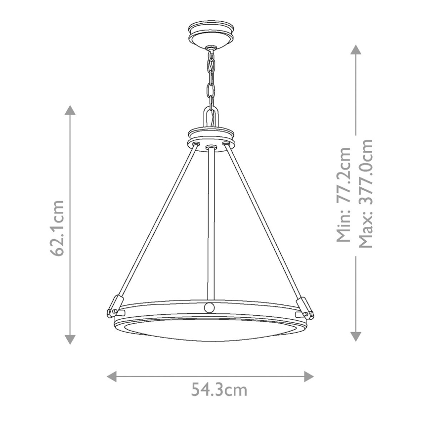 Hinkley - Κρεμαστός πολυέλαιος με αλυσίδα COLLIER 4xE14/40W/230V διάμ. 54,3 εκ. μαύρος
