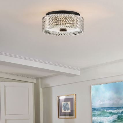 Hinkley - Φωτιστικό οροφής ELLE 2xE27/60W/230V διάμετρος 30,5 cm μαύρο