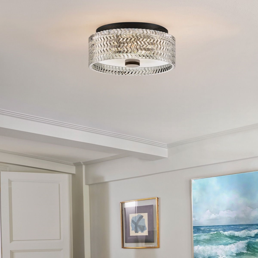 Hinkley - Φωτιστικό οροφής ELLE 2xE27/60W/230V διάμετρος 30,5 cm μαύρο