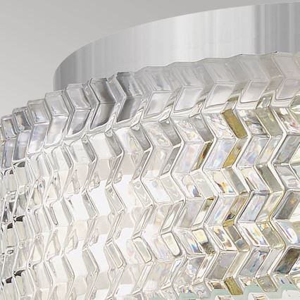 Hinkley Φωτιστικό οροφής ELLE 2xE27/60W/230V διάμετρος 30,5 cm γυαλιστερό χρώμιο