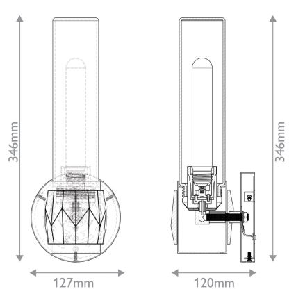 Hinkley - Επιτοίχιο φωτιστικό μπάνιου ELLISON 1xE27/40W/230V IP44 χρυσό