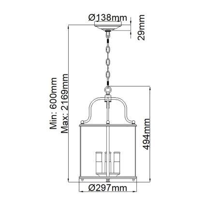 Hinkley - Πολυέλαιος με αλυσίδα GENTRY 4xE14/60W/230V χρυσός