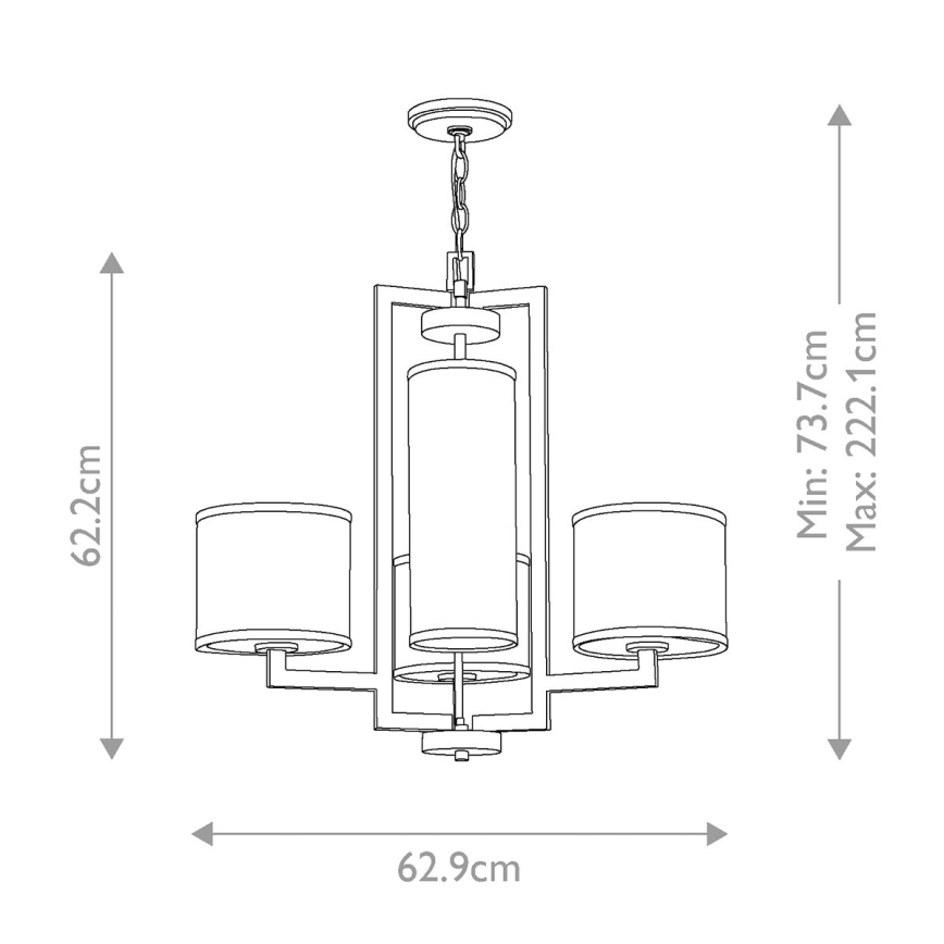 Hinkley - Κρεμαστό φωτιστικό σε αλυσίδα HAMPTON 4xE27/60W/230V χρυσό