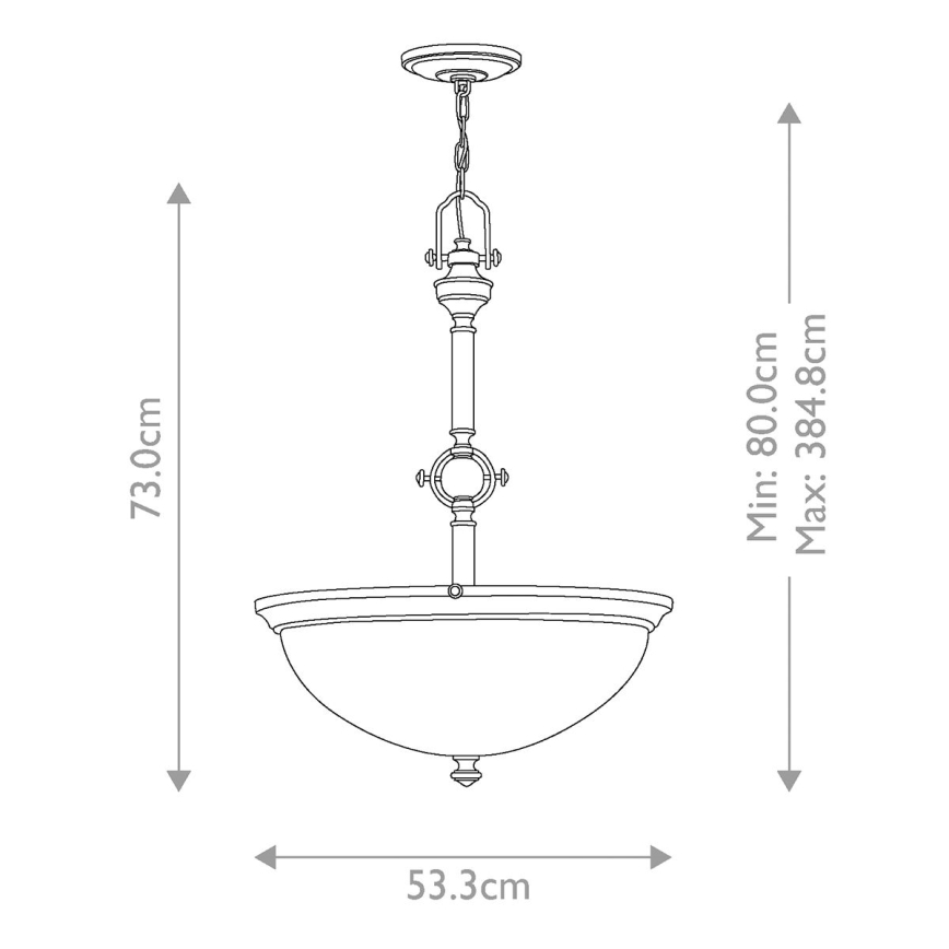 Hinkley - Κρεμαστό φωτιστικό οροφής MAYFLOWER 3xE27/60W/230V
