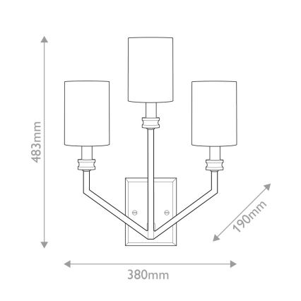 Hinkley - Επιτοίχιο φωτιστικό MOORE 3xE14/40W/230V σε χρυσό