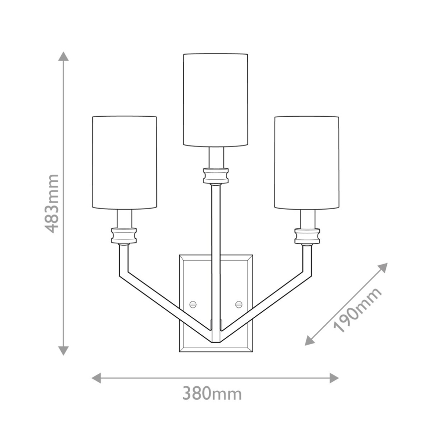 Hinkley - Επιτοίχιο φωτιστικό MOORE 3xE14/40W/230V σε χρυσό