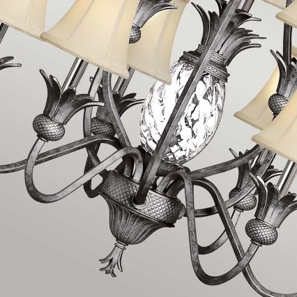 Hinkley - Κρεμαστό φωτιστικό οροφής PLANTATION 10xE14/40W/230V ασημί