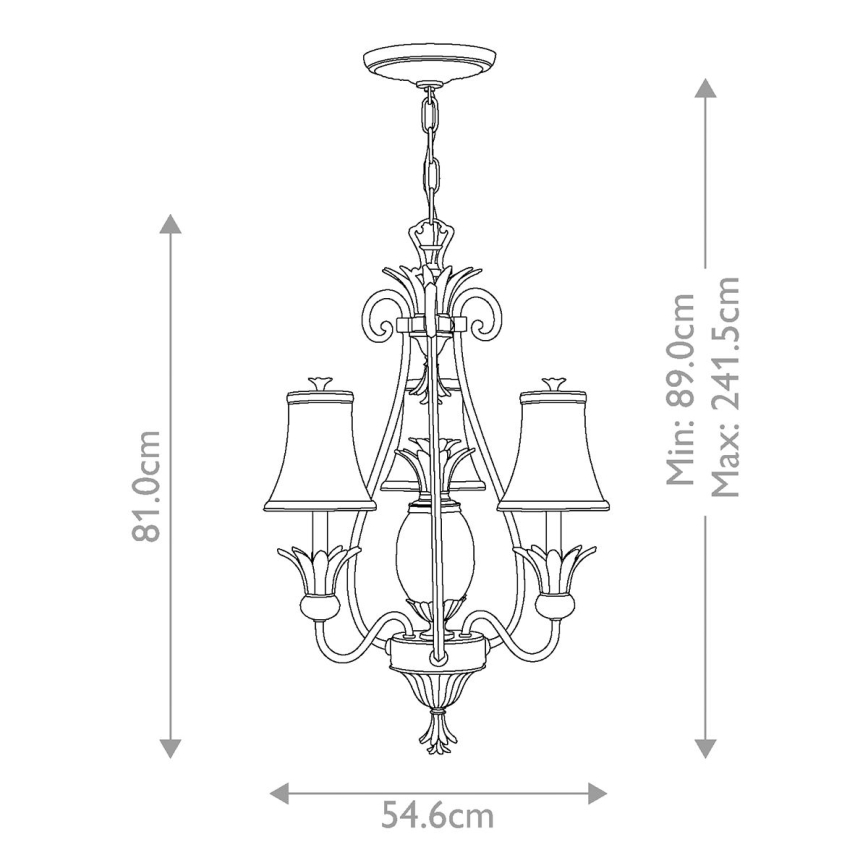 Hinkley - Κρεμαστό φωτιστικό οροφής PLANTATION 4xE14/40W/230V ασημί