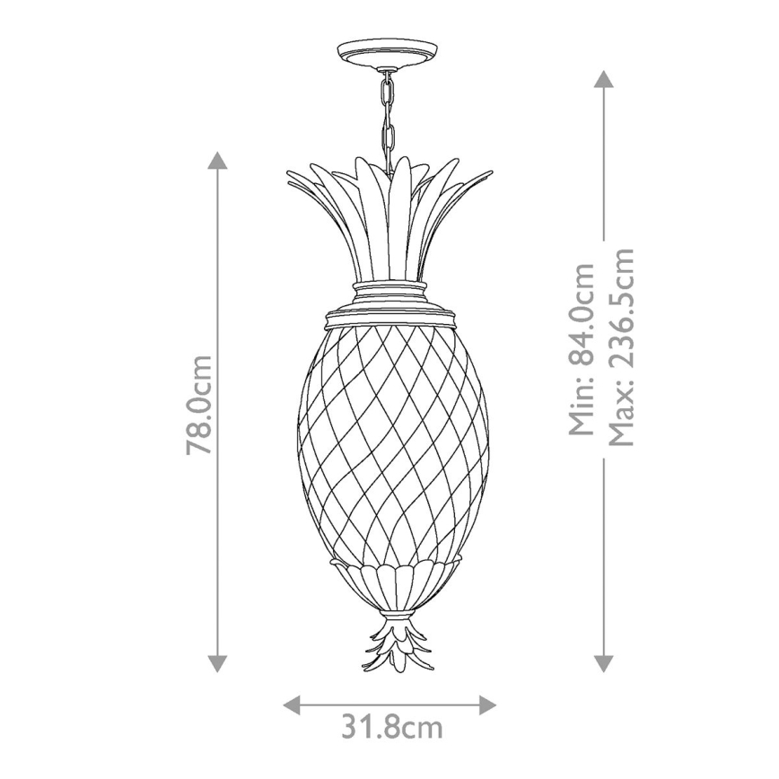 Hinkley - Κρεμαστό φωτιστικό οροφής PLANTATION 4xE14/40W/230V μπρονζέ