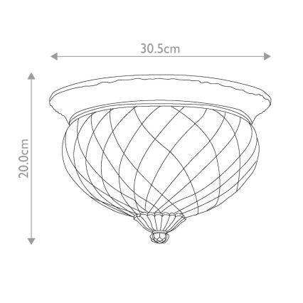 Hinkley - Φωτιστικό οροφής PLANTATION 2xE27/60W/230V ορείχαλκος