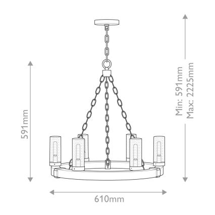 Hinkley - Πολυέλαιος με αλυσίδα SAWYER 6xE14/40W/230V καφέ