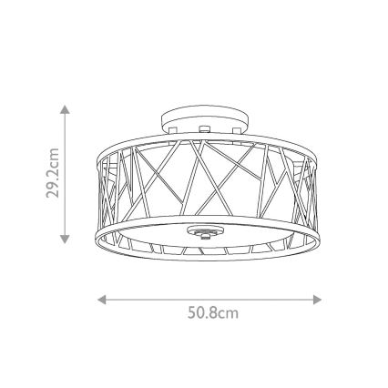 Hinkley - Πλαφονιέρα οροφής  NEST 3xE27/75W/230V χρυσαφί