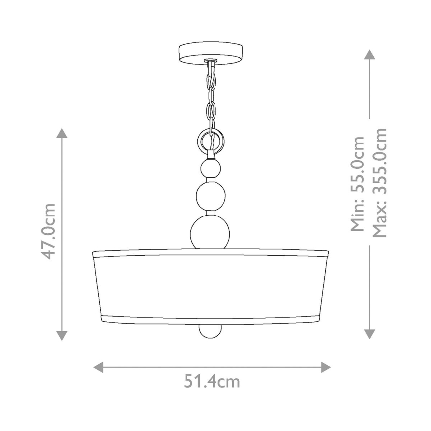 Hinkley - Πολύφωτο με αλυσίδα ZELDA 3xE27/60W/230V ορείχαλκος