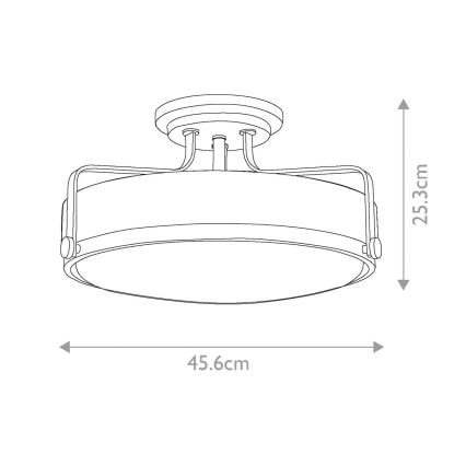 Hinkley - Πλαφονιέρα οροφής HARPER 3xE27/60W/230V ορείχαλκος