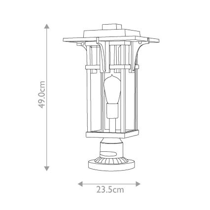 Hinkley - Φωτιστικό εξωτερικού χώρου MANHATTAN 1xE27/100W/230V IP44 μαύρο