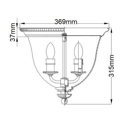 Hinkley - Φωτιστικό οροφής CAMBRIDGE 3xE14/60W/230V χρυσό