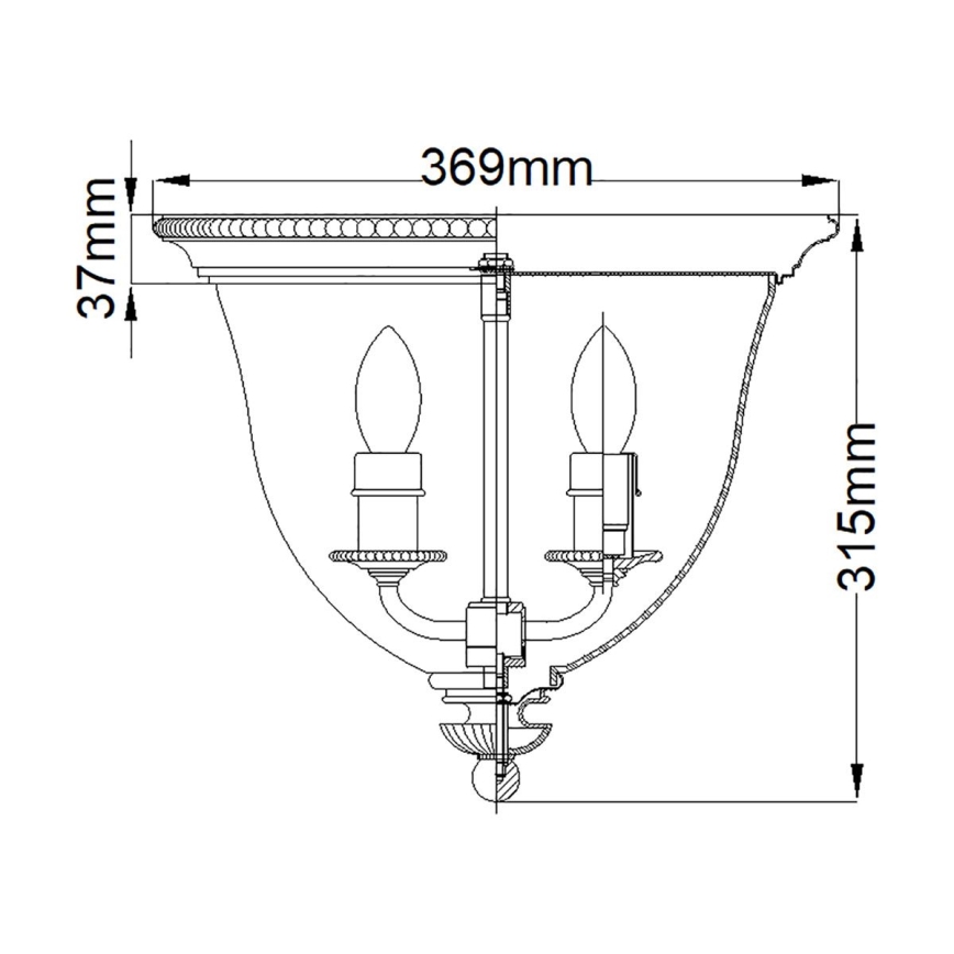 Hinkley - Φωτιστικό οροφής CAMBRIDGE 3xE14/60W/230V χρυσό