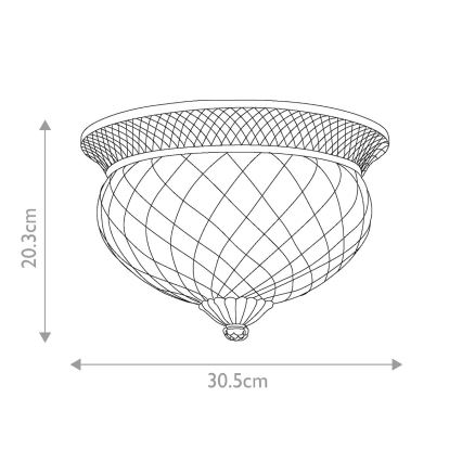 Hinkley - Φωτιστικό οροφής PLANTATION 2xE27/60W/230V μπρονζέ