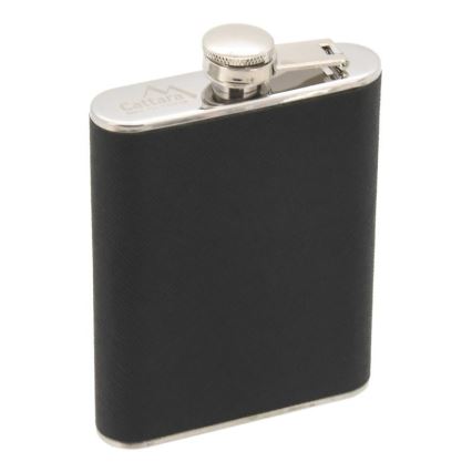 Hip flask with cigar case 175 ml μαύρο