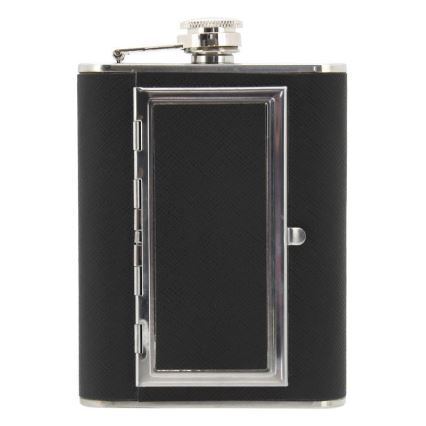Hip flask with cigar case 175 ml μαύρο