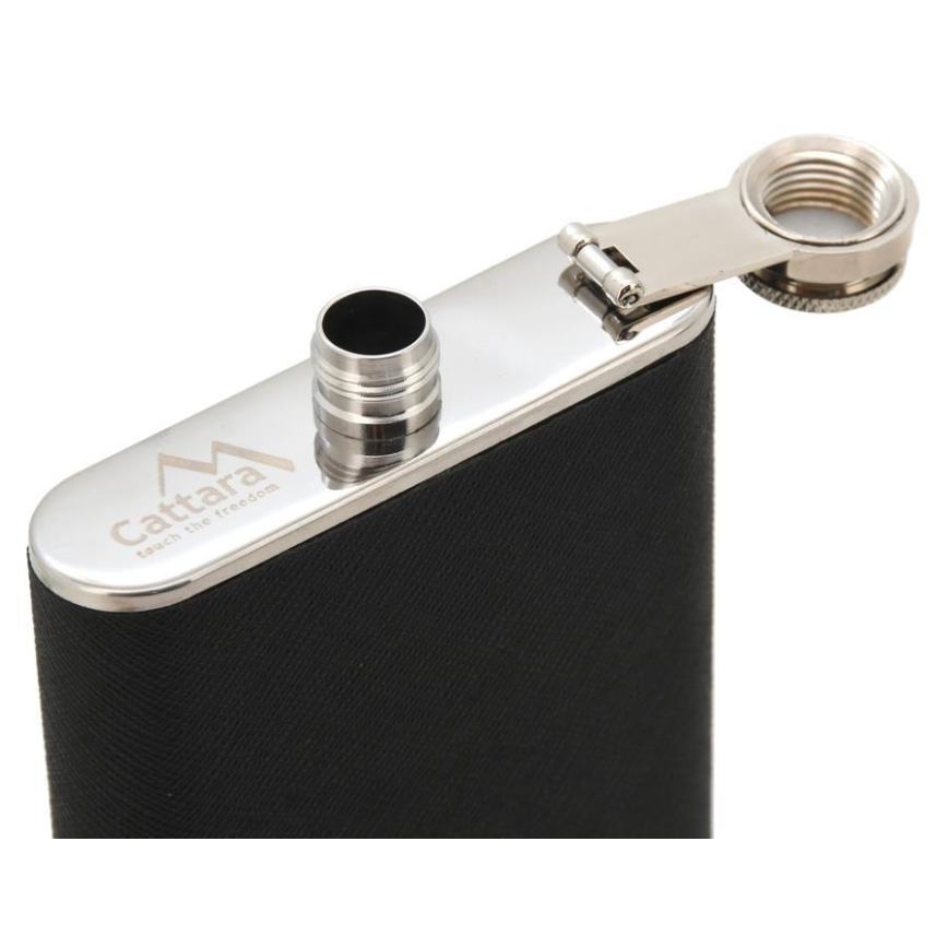 Hip flask with cigar case 175 ml μαύρο