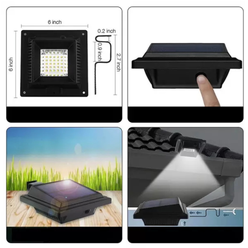 HÖFFTECH - LED Ηλιακό επιτοίχιο φωτιστικό με αισθητήρα κίνησης και σούρουπου LED/3,7V 2000 mAh IP65
