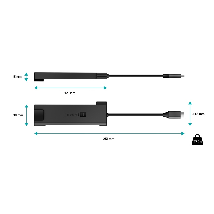 CONNECT IT CHU-8020-AN - USB-C hub 5σε1