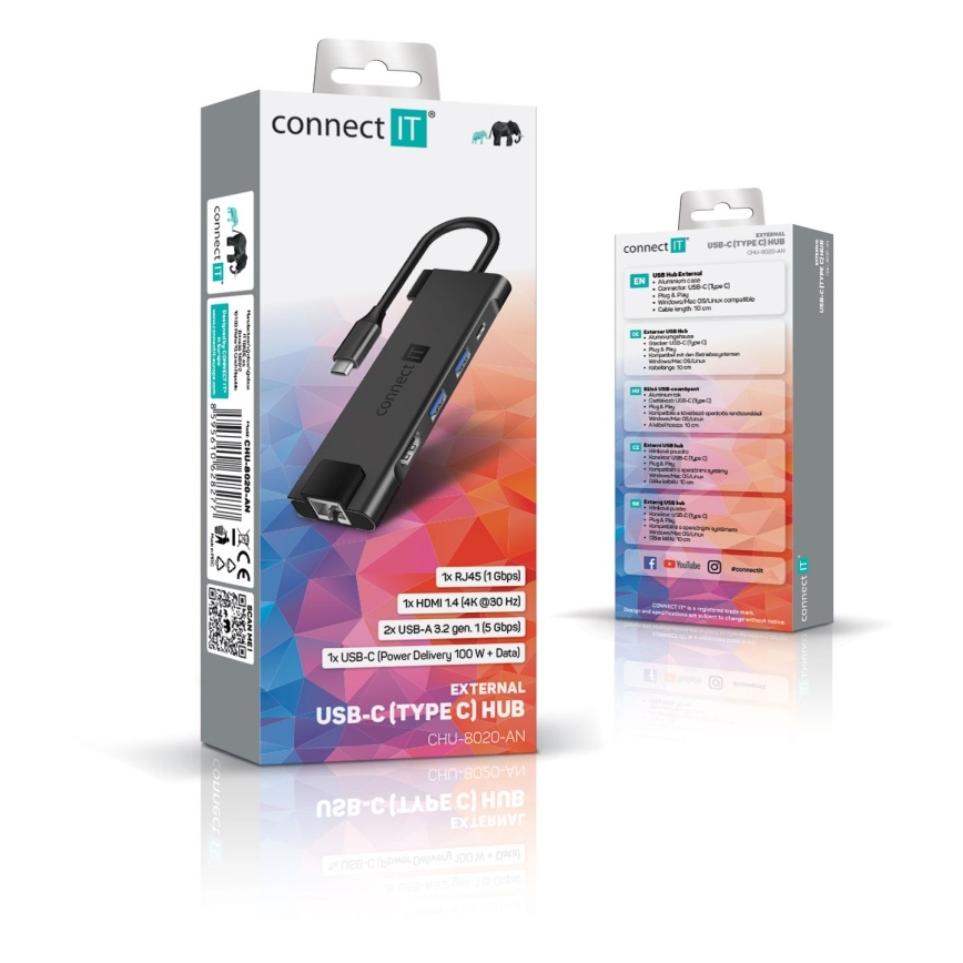 CONNECT IT CHU-8020-AN - USB-C hub 5σε1