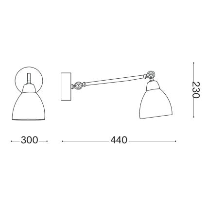 Ideal Lux - Απλίκα τοίχου NEWTON 1xE27/42W/230V μπρονζέ
