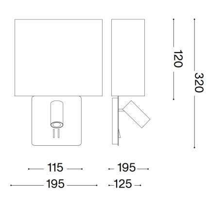 Ideal Lux - Ανταλλακτικό αμπαζούρ για φωτιστικό τοίχου GEA λευκό