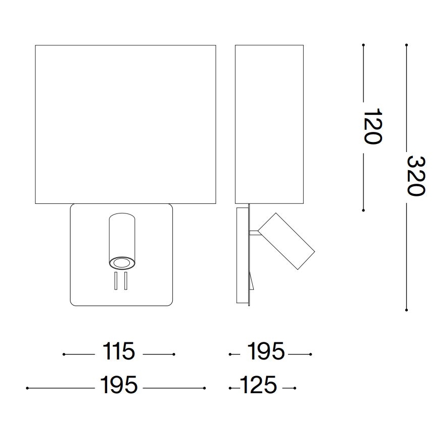 Ideal Lux - Ανταλλακτικό αμπαζούρ για φωτιστικό τοίχου GEA λευκό