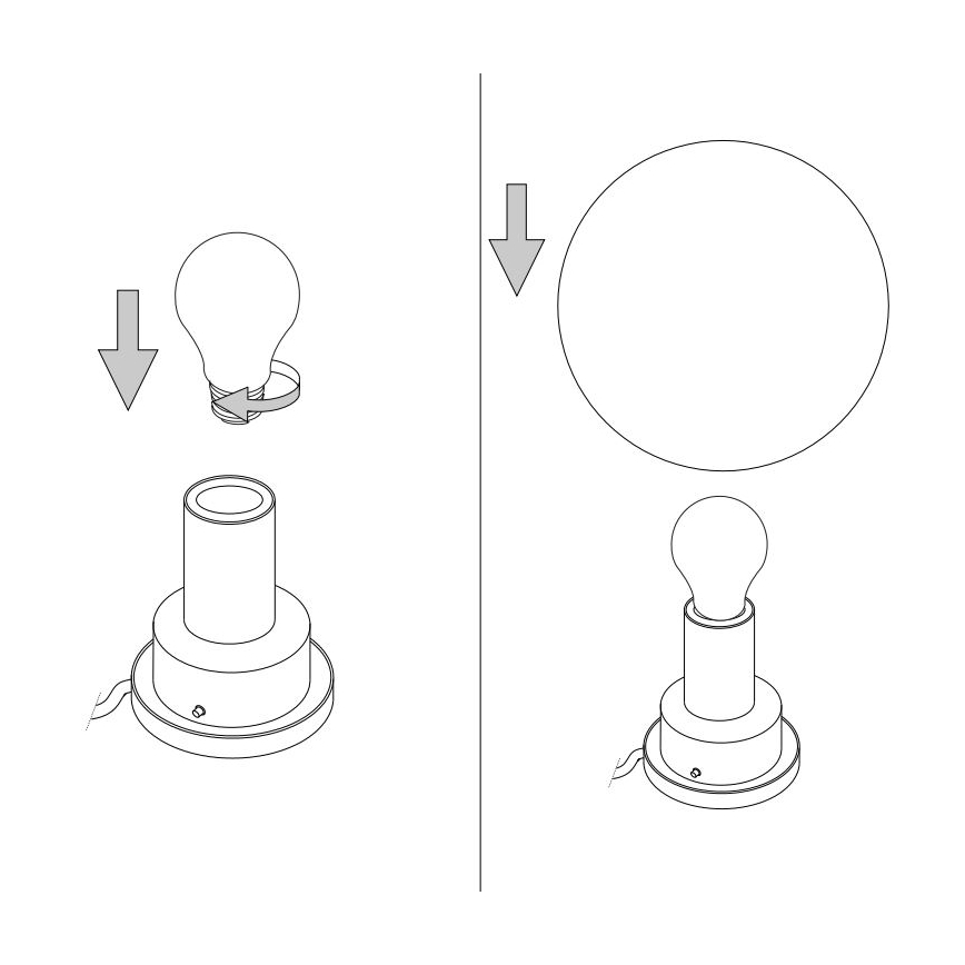 Ideal Lux - Ανταλλακτικό γυαλί MAPA για ντουί E27, διάμ. 20 cm, λευκό
