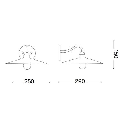 Ideal Lux - Λάμπα τοίχου CANTINA 1xE14/40W/230V μπρονζέ