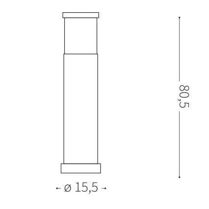 Ideal Lux - Λάμπα εξωτερικού χώρου 1xE27/42W/230V 80 cm IP44 ανθρακί