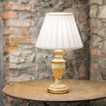 Ideal Lux - Eπιτραπέζιο φωτιστικό FIRENZE 1xE14/40W/230V λευκό/χρυσό