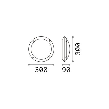 Ideal Lux - Φως οροφής εξωτερικού χώρου 1xE27/23W/230V IP66