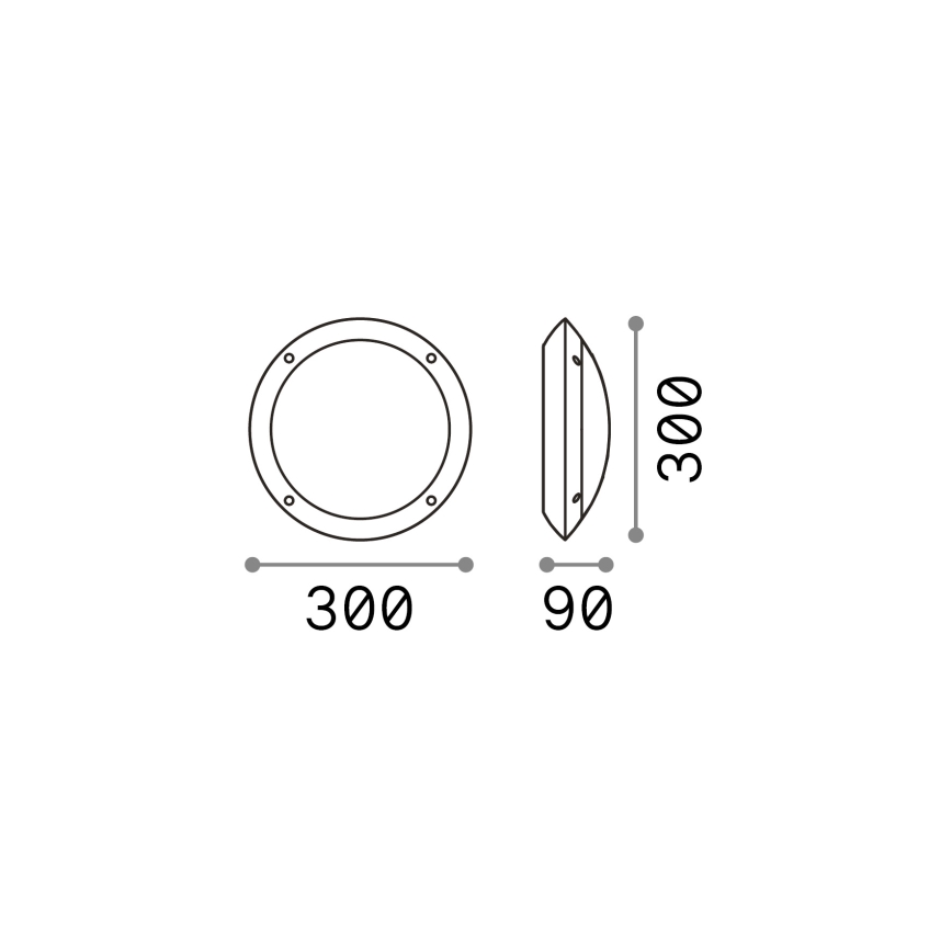 Ideal Lux - Φως οροφής εξωτερικού χώρου 1xE27/23W/230V IP66