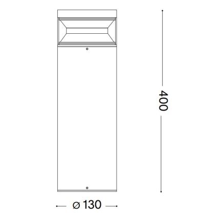 Ideal Lux - Φωτιστικό LED εξωτερικού χώρου BOEING LED/14W/230V 40 cm CRI 90 IP65 μαύρο
