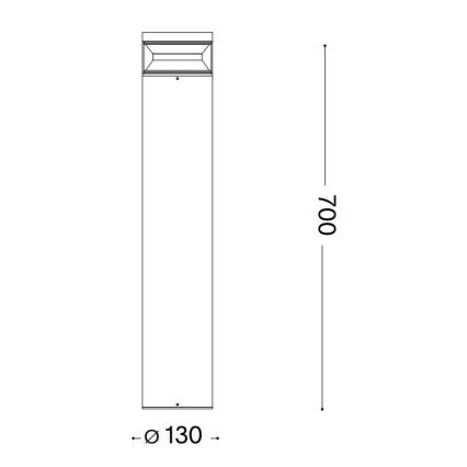 Ideal Lux - Φωτιστικό LED εξωτερικού χώρου BOEING LED/14W/230V διάμετρος 70 cm CRI 90 IP65 μαύρο