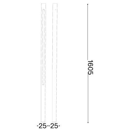 Ideal Lux - Φωτιστικό LED εξωτερικού χώρου JEDI, 25W/230V, 160 cm, CRI 90, IP65, ανθρακί