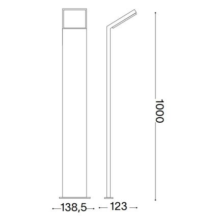 Ideal Lux- Φωτιστικό LED εξωτερικού χώρου STYLE LED/8,5W/230V 4000K 100 cm CRI 90 IP54 μαύρο