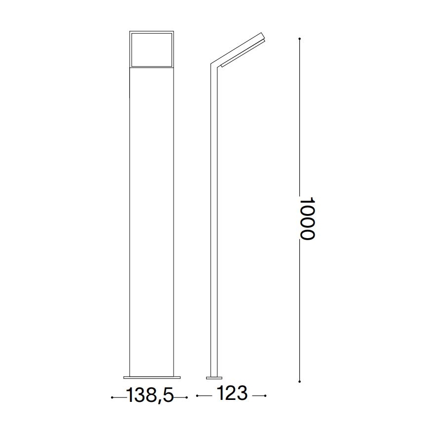 Ideal Lux- Φωτιστικό LED εξωτερικού χώρου STYLE LED/8,5W/230V 4000K 100 cm CRI 90 IP54 μαύρο