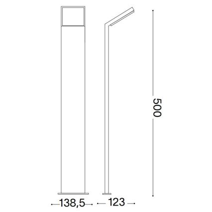 Ideal Lux - Φωτιστικό LED εξωτερικού χώρου STYLE LED/8,5W/230V 4000K 50 cm CRI 90 IP54 μαύρο