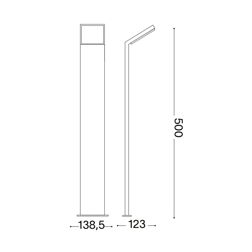 Ideal Lux - Φωτιστικό LED εξωτερικού χώρου STYLE LED/8,5W/230V 4000K 50 cm CRI 90 IP54 μαύρο