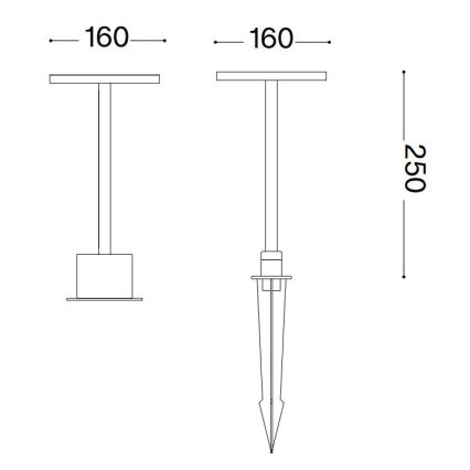 Ideal Lux - Φωτιστικό LED εξωτερικού χώρου TOFFEE LED/11W/230V CRI 90 IP65 ανθρακί